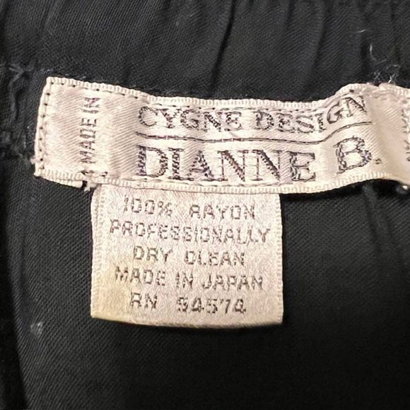 Vintage CYGNE Design Womens Black Elastic Waste Flowy Midi Skirt Rayon Sz SM - Picture 10 of 12